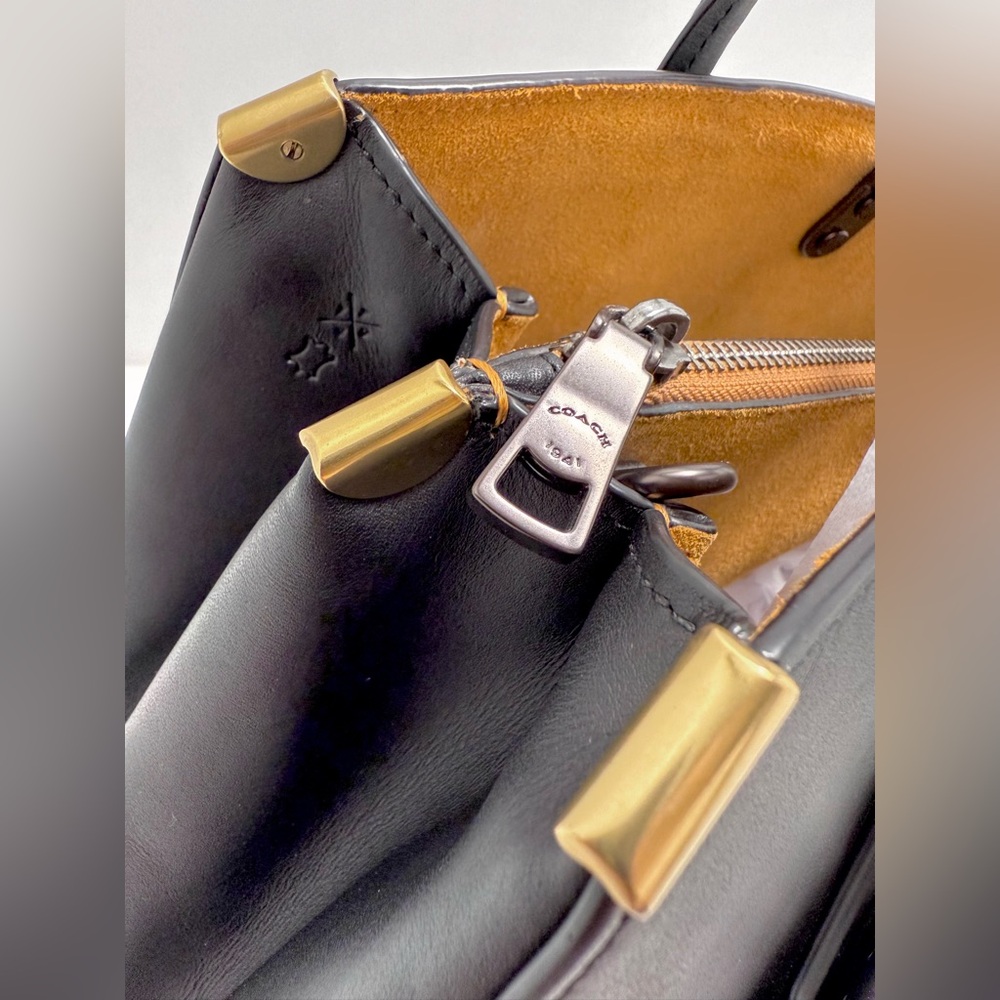 Coach 1941 Cooper Carryall Black Glovetanned Leather Satchel Top Handle - Picture 11 of 16